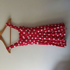 ModCloth Ixia Red White Polka Dot Dress Size (S)